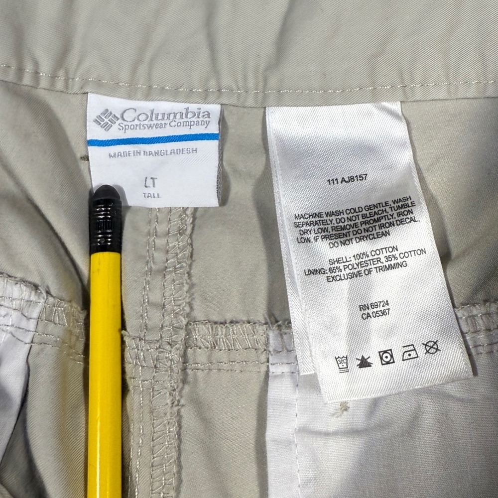 Y2K Columbia Cargo Pants Outdoor Hiking Travel‎ Utility Khaki Tall LT Gorpcore - Picture 3 of 8